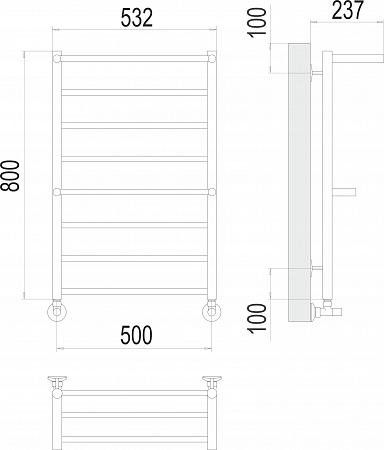 Анкона П8 500х800 Полотенцесушитель  TERMINUS Кирово-Чепецк - фото 3