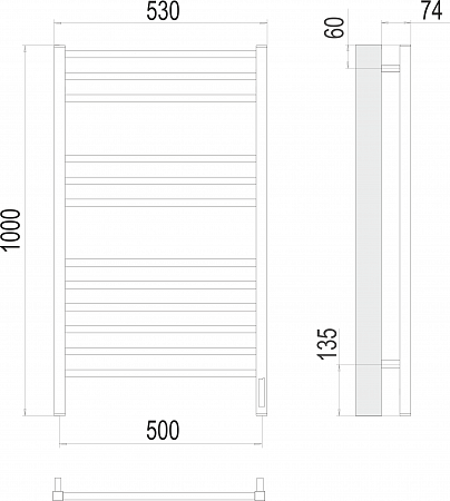 Ватикан П12 500х1000 электро (sensor quick touch) Полотенцесушитель TERMINUS) крашеные Кирово-Чепецк - фото 3