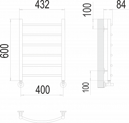 Классик П6 400х600 Полотенцесушитель  TERMINUS Кирово-Чепецк - фото 3