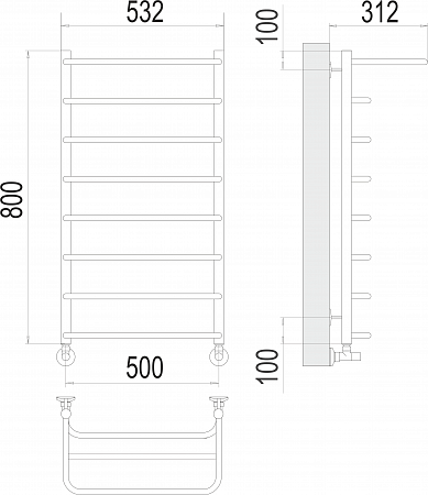 Полка П8 500х800  Полотенцесушитель  TERMINUS Кирово-Чепецк - фото 3