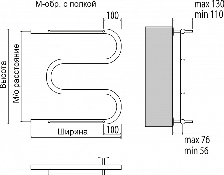 М-обр с/п AISI 32х2 600х400 Полотенцесушитель  TERMINUS Кирово-Чепецк - фото 3