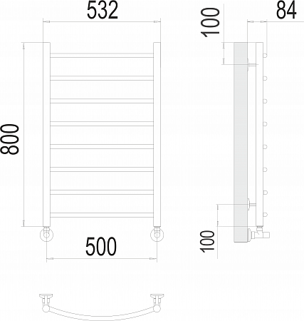 Классик П8 500х800 Полотенцесушитель  TERMINUS Кирово-Чепецк - фото 3