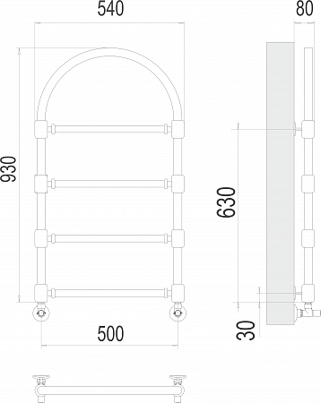 Версаль П4 500*930  Полотенцесушитель  TERMINUS Кирово-Чепецк - фото 3