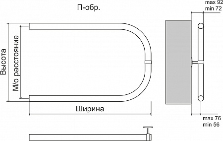 П-обр БШ 500х500 Полотенцесушитель  TERMINUS Кирово-Чепецк - фото 3