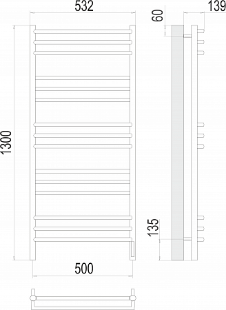 Прато П15 500х1300 электро (sensor quick touch) Полотенцесушитель  TERMINUS Кирово-Чепецк - фото 3