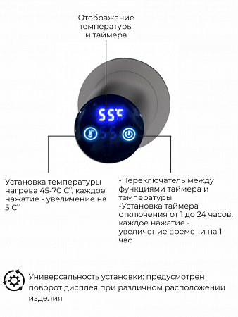 Рондо П2 350х760 электро Полотенцесушитель TERMINUS Оружейная сталь Кирово-Чепецк - фото 5 Рондо П2 350х760 электро Полотенцесушитель TERMINUS Оружейная сталь Кирово-Чепецк - фото 5