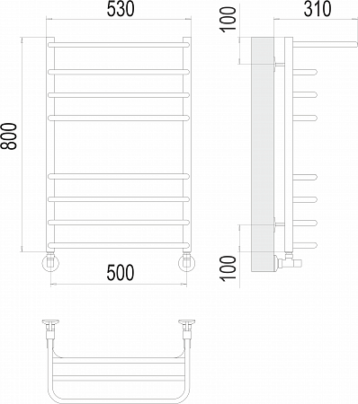 Арктур П8 500х800 Полотенцесушитель  TERMINUS Кирово-Чепецк - фото 3