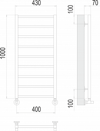 Контур П9 400х1000 Полотенцесушитель  TERMINUS Кирово-Чепецк - фото 3
