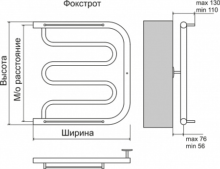 Фокстрот AISI 32х2 600х700 Полотенцесушитель  TERMINUS Кирово-Чепецк - фото 3